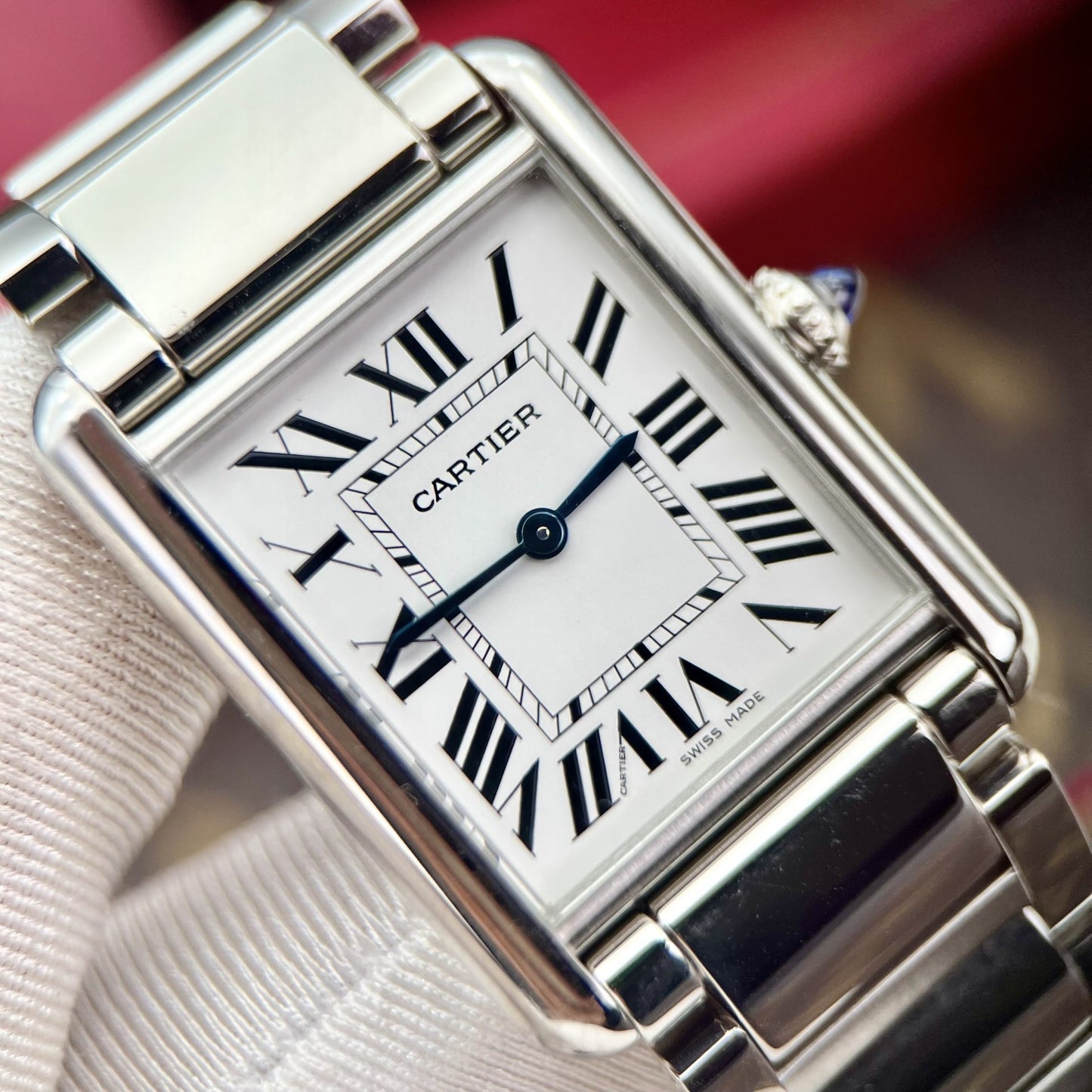 Cartier Fake Watches Tank Must White Dial Metal Wire 31x41mm