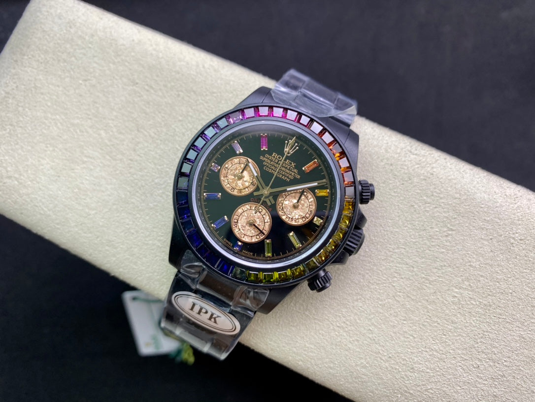 Rolex Daytona - Iridescent Diamond Modified Black Gold Dial(1:1 replica)