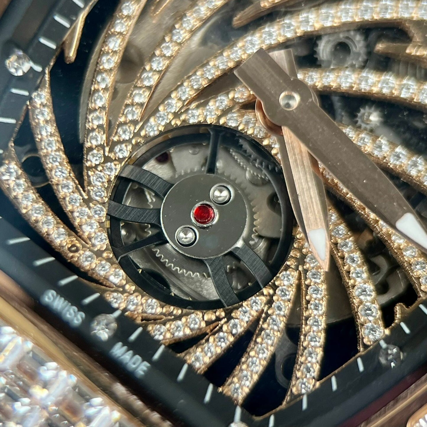 Richard Mille RM51-02 Rose Gold Baguette Replica Watch 40MM