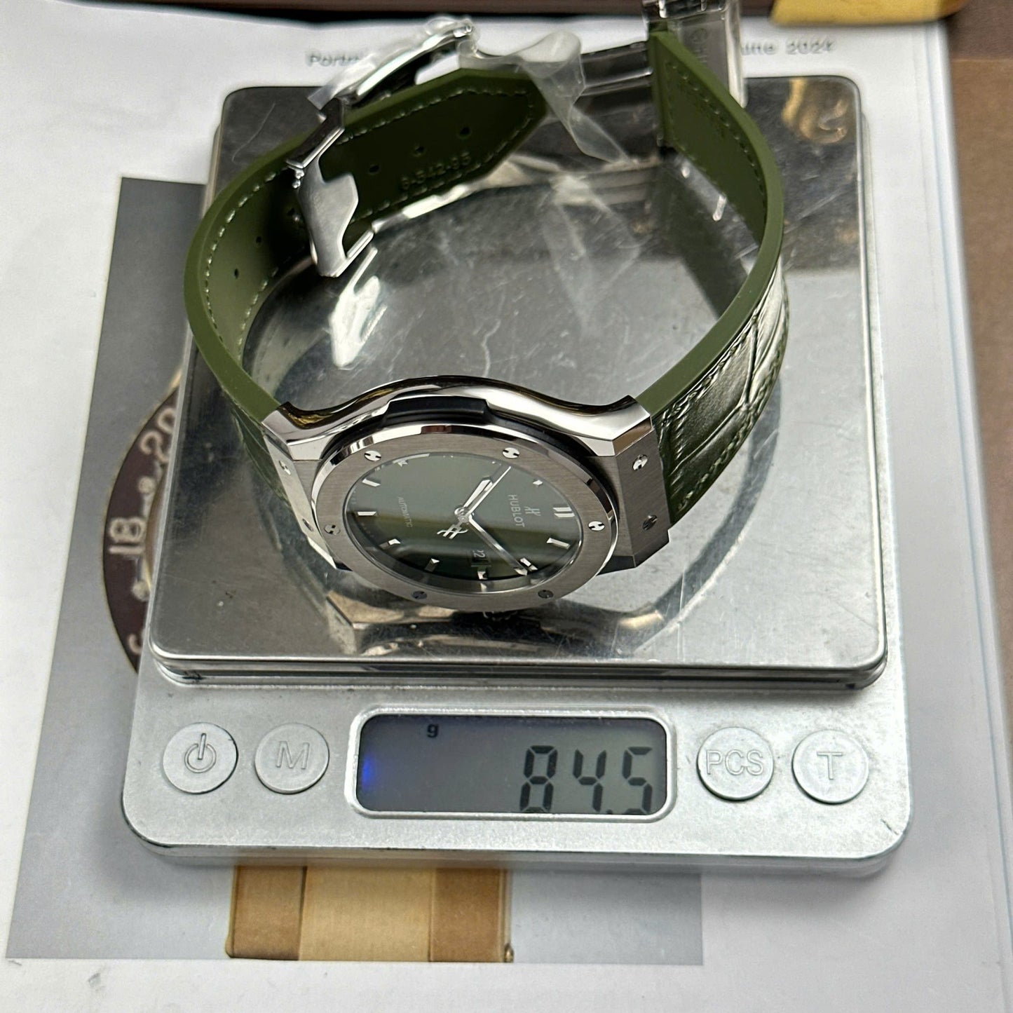 Hublot Classic Fusion Titanium Fake Watches Green Dial Weight 84 Grams Super Light JJZ Factory 42mm