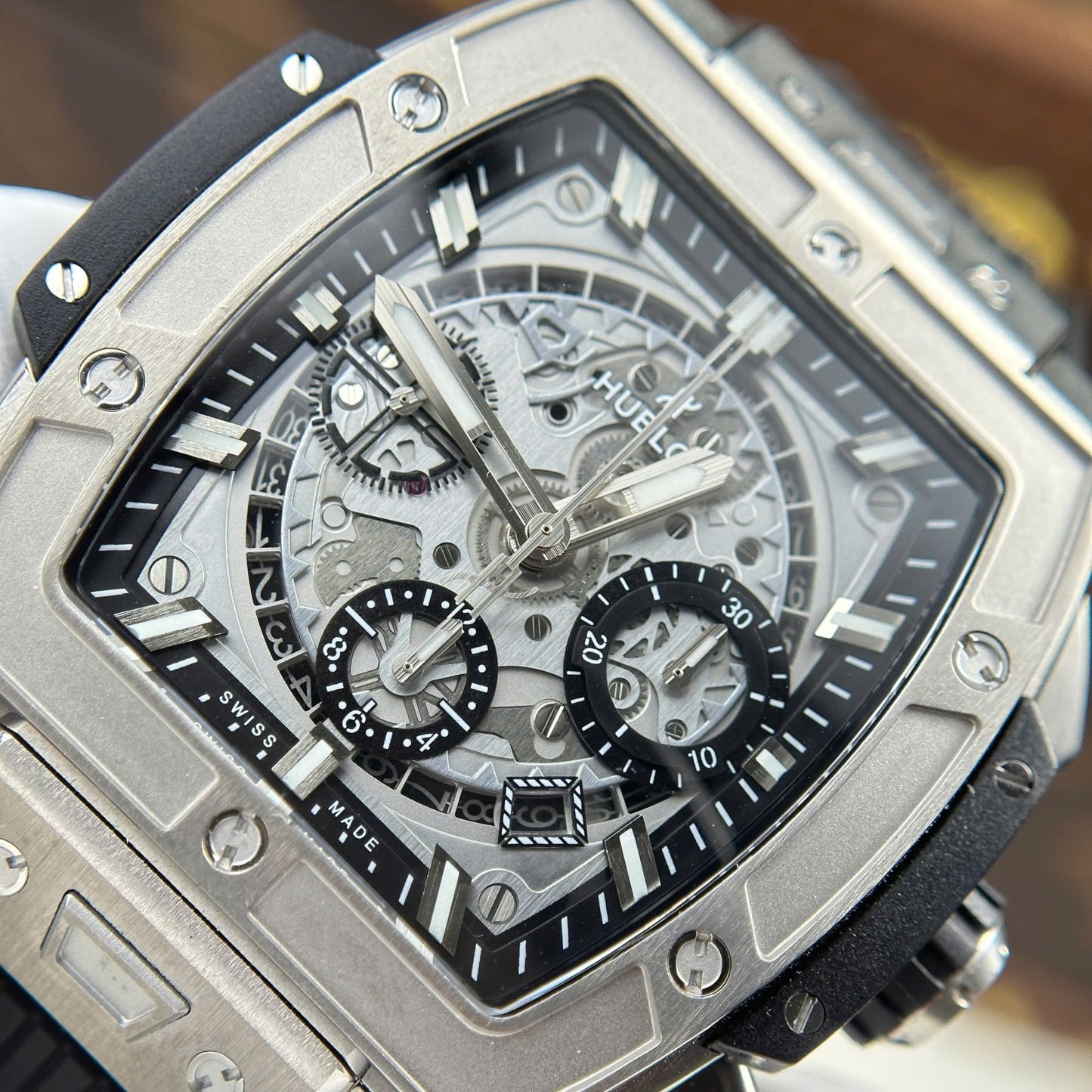 Hublot Spirit Of Big Bang Titanium Replica Watch Rubber Strap BBF Factory 42mm