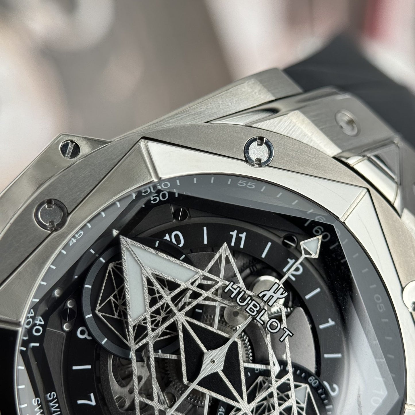 Hublot Replica Watch Big Bang Sang Bleu II Titanium Black Dial BBF 45mm