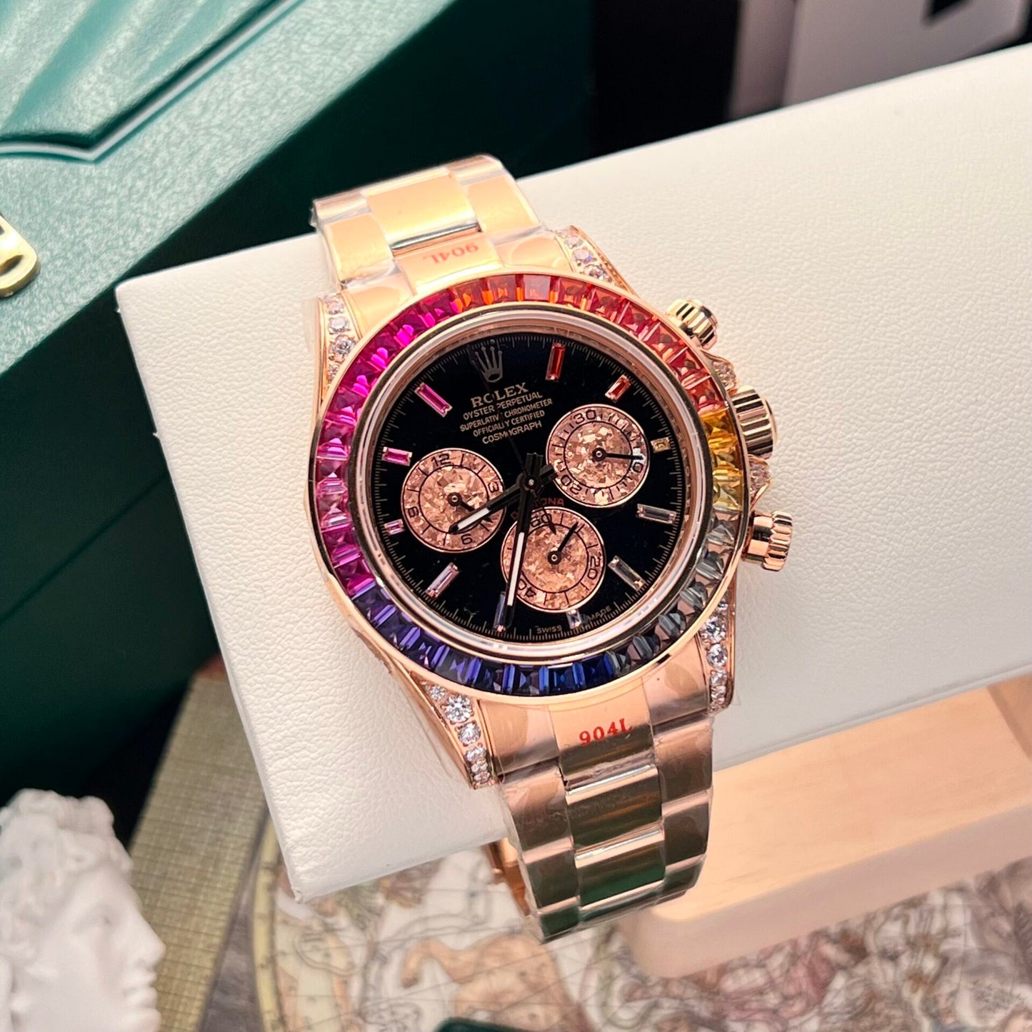 Rolex Best Replica Watch Cosmograph Daytona 116595RBOW Black Dial Noob Factory 40mm