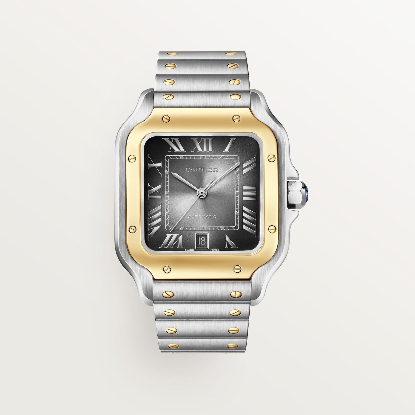 Santos de fake cartier watch large model mechanical movement with automatic winding caliber 1847 MC(1:1 replica)