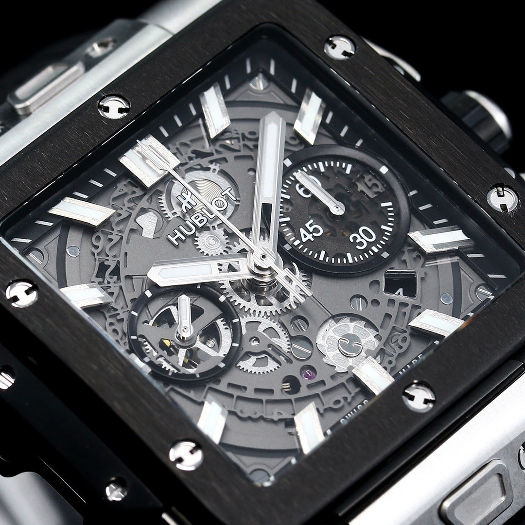 Hublot Big Bang, Square Bang Unico 42mm Textured Rubber Strap(1:1 replica)
