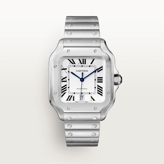 Fake cartier watch Santos large model mechanical movement Silver Dial Stainless Steel WSSA0018 BVF(1:1 replica)