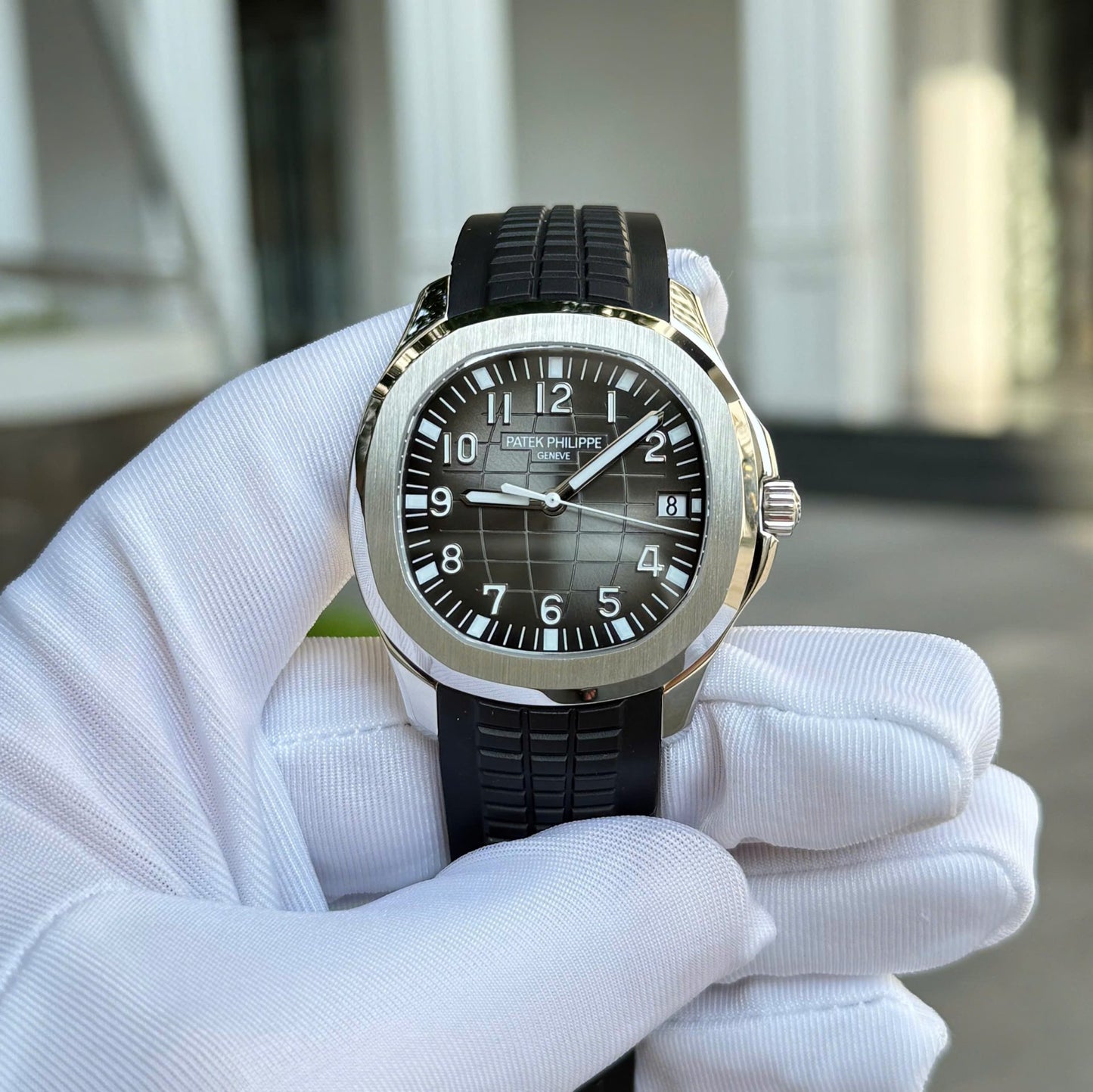 Patek Philippe Aquanaut 5167 Knock Off Watches Gray Dial Rubber Strap Custom BBF Factory 40mm