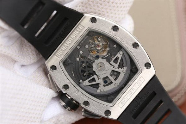 Replica Richard Mille RM011 Felipe Massa Black Inner Bezel Black Rubber Strap A7750