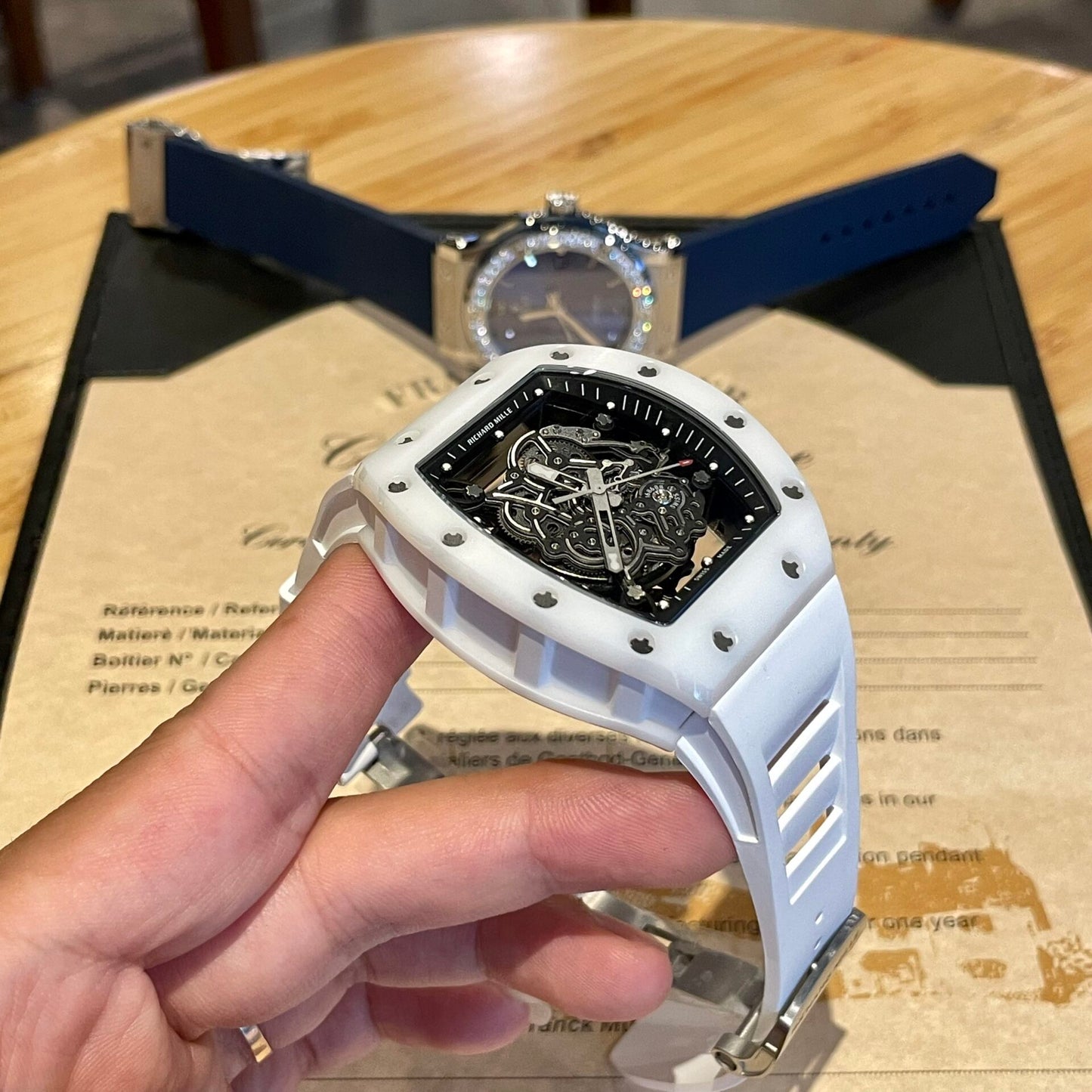 Richard Mille RM055 Best Replica Watch White Rubber Strap 45mm