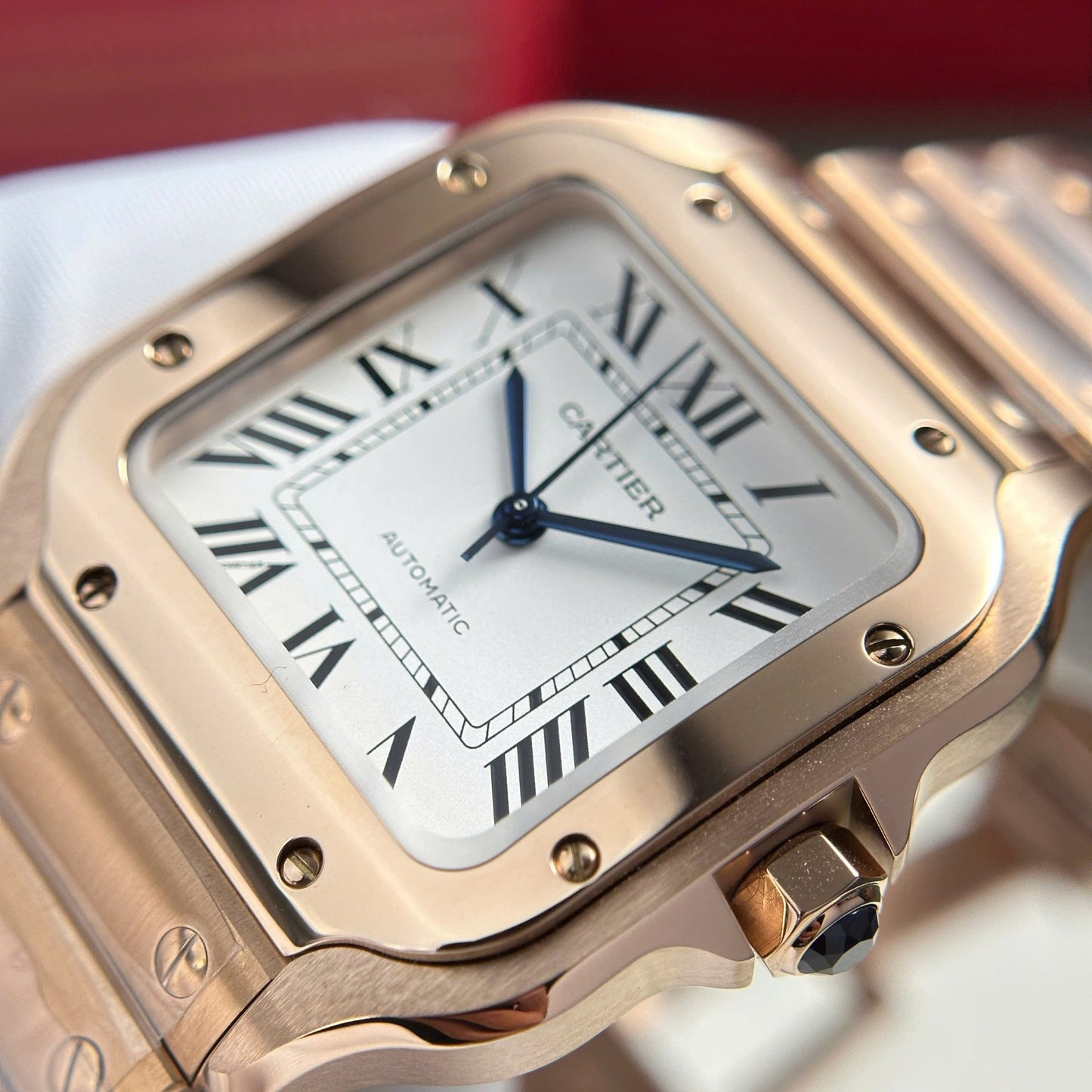 Cartier Santos Rose Gold Replica 11 Watch Dial White BV Factory 35mm