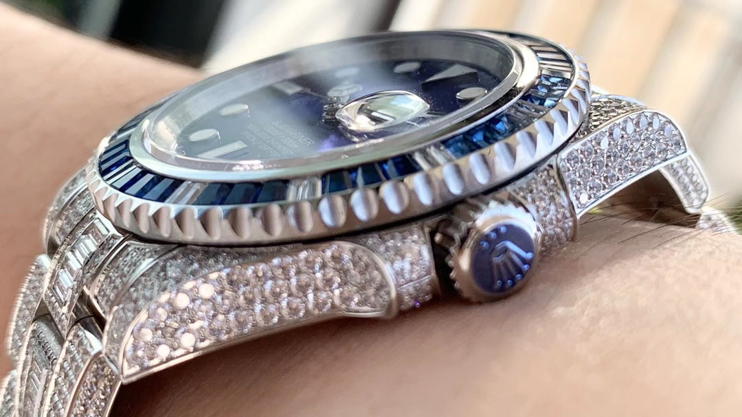 Rolex Submariner Diamond Pav¨¦ Special-Blue Diamonds-full diamonds-40MM(1:1 replica)