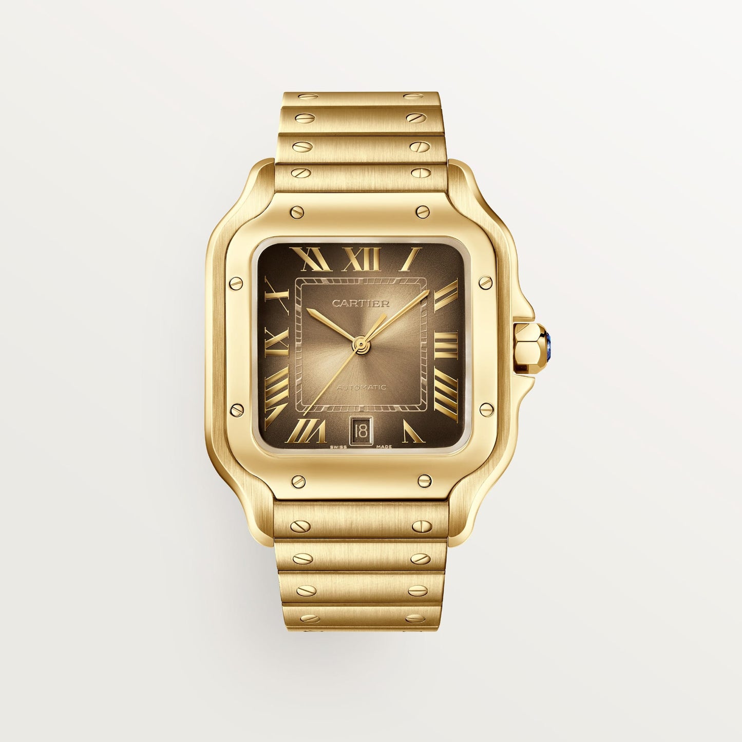 Santos de fake cartier watch large model mechanical movement with automatic winding 1847 MC(1:1 replica)
