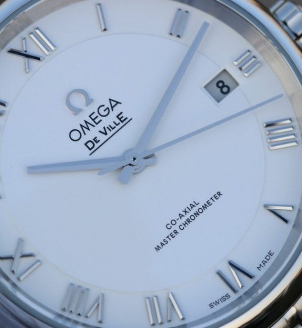 Replica Omega V6 De Ville Hour Vision Co-Axial 41mm SS White Dial SS Bracelet A8500