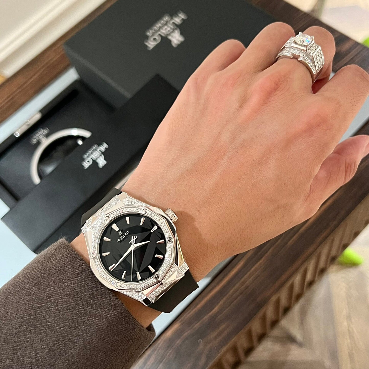 Hublot Orlinski Best Replica Watch Titanium Black With Diamond 40mm