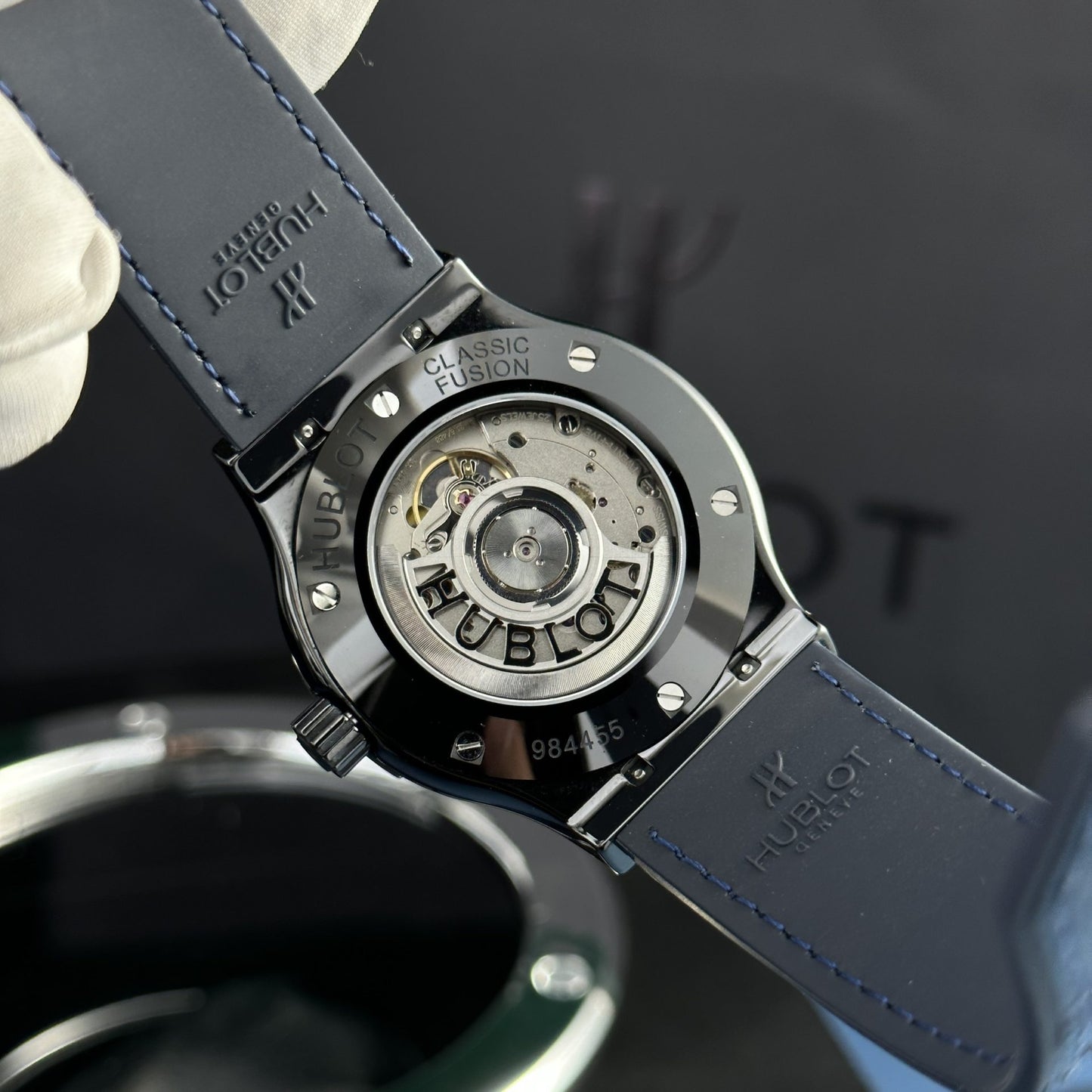 Hublot Replica 11 Watch Black Ceramic Case Blue Dial Refined Movement SW300 JJZ 42mm