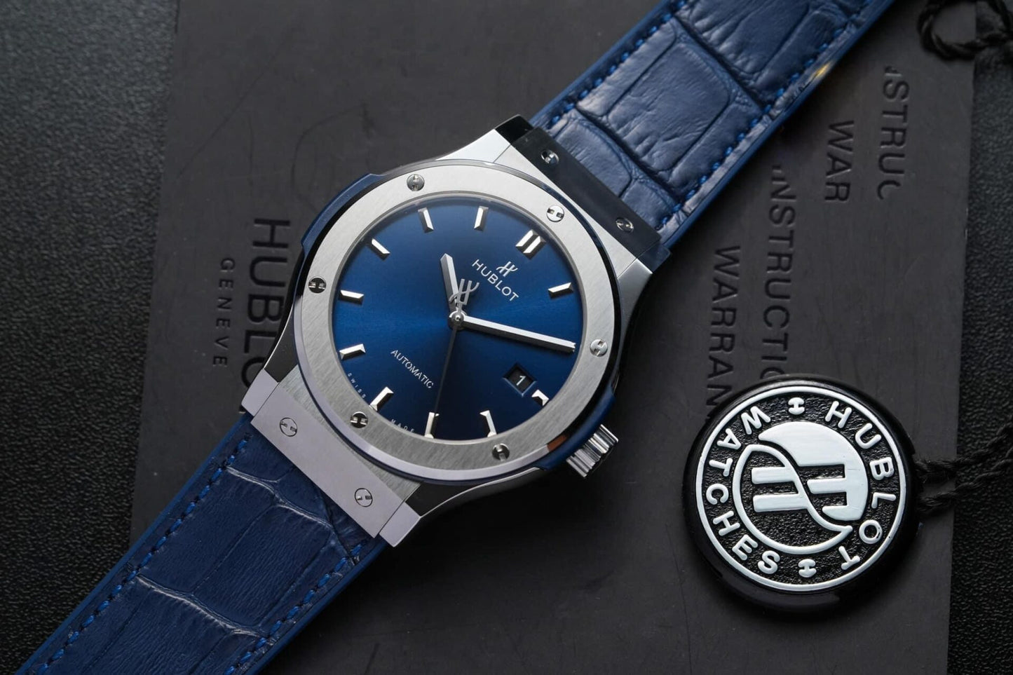 Hublot Classic Fusion Titanium Replica Watch Blue Dial JJF Factory 42mm