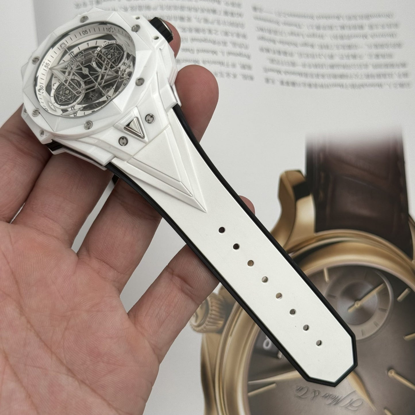 Hublot Best Replica Watch Big Bang Sang Bleu II White Ceramic BBF 45mm