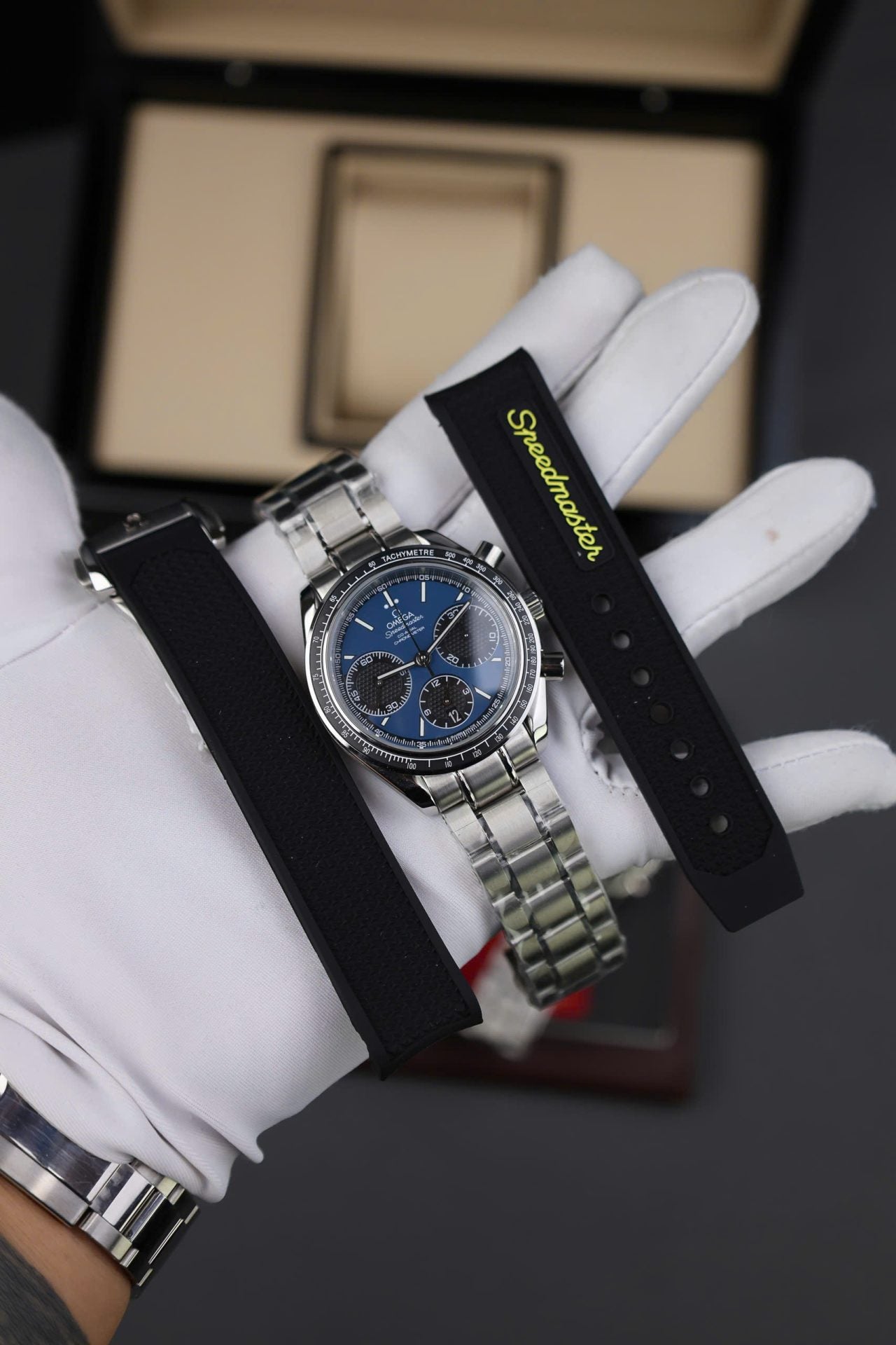 Omega Speedmaster Replica Watch Racing Chronograph Dial Blue 40mm