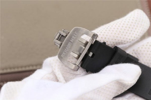 Replica Richard Mille RM011 Felipe Massa Black Inner Bezel Black Rubber Strap A7750