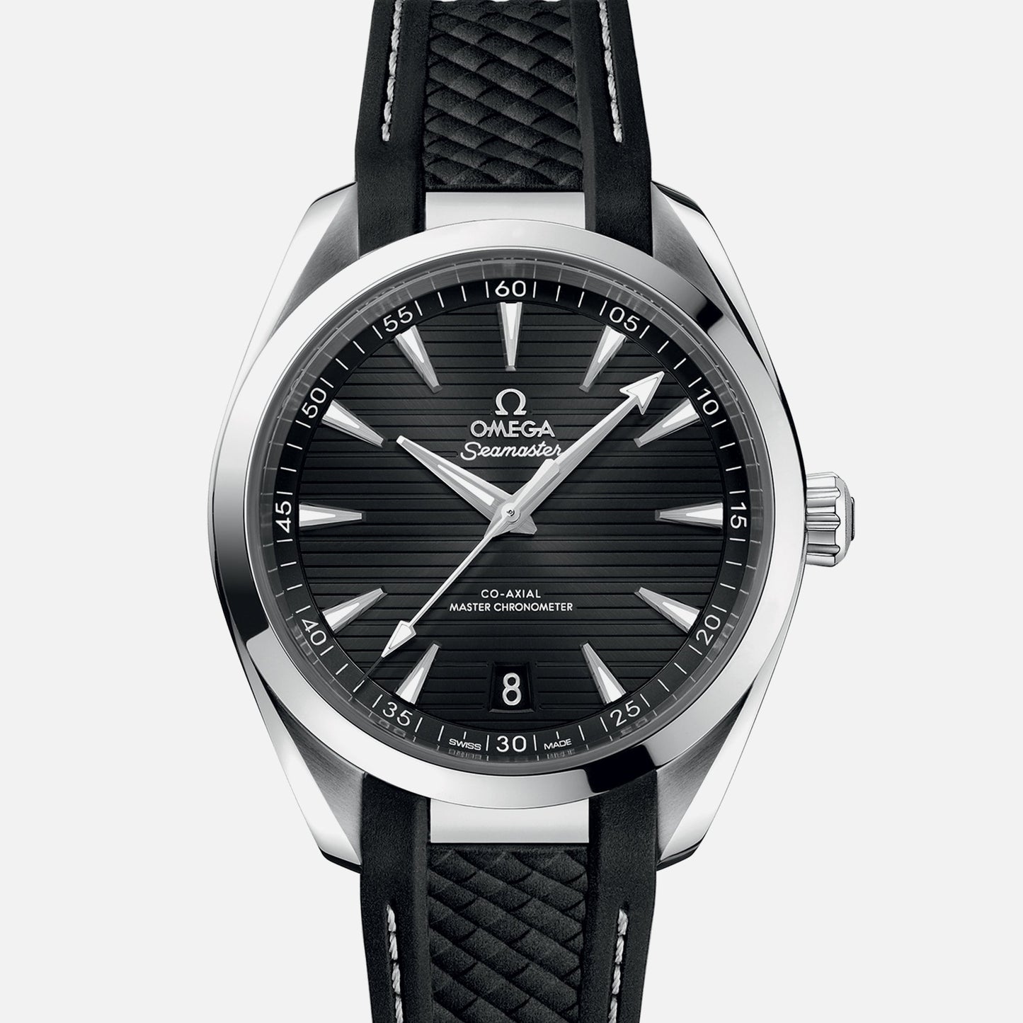 Seamaster Aqua Terra 150M Co-Axial Master Chronometer 41mm Black Dial On Rubber Strap(1:1 replica)