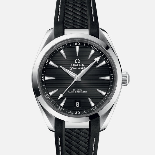 Seamaster Aqua Terra 150M Co-Axial Master Chronometer 41mm Black Dial On Rubber Strap(1:1 replica)