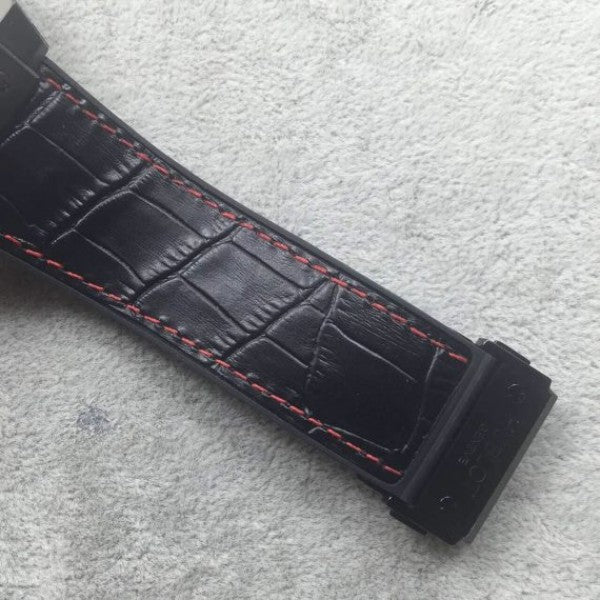 Replica Hublot Big Bang King Power 48mm PVD Black Dial Red Hands Gummy Strap A7750