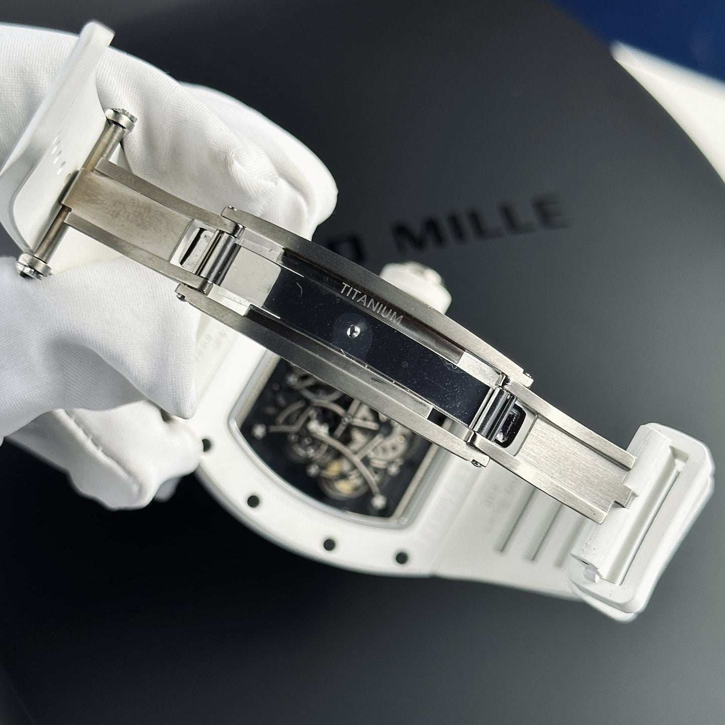 Richard Mille Rep 1:1 Watch RM055 Ceramic Bubba Watson White Factory BBR 45mm