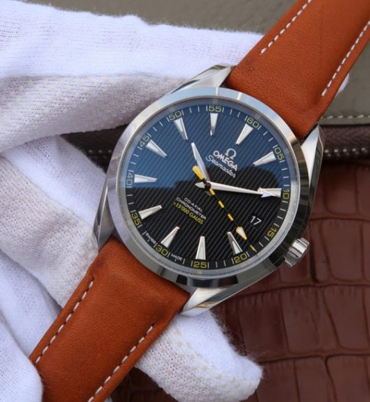 Replica Omega XF Aqua Terra 15,000 Gauss Anti-Magnetic Leather Strap A8500