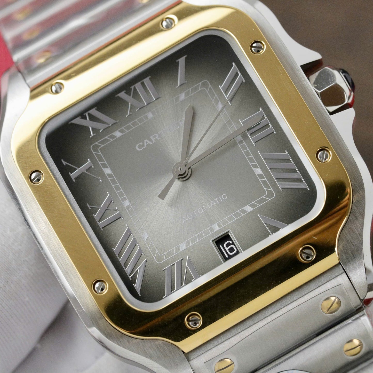 Cartier Santos CRW2SA0030 Replica Watch Gray Dial BV Factory 39.8mm