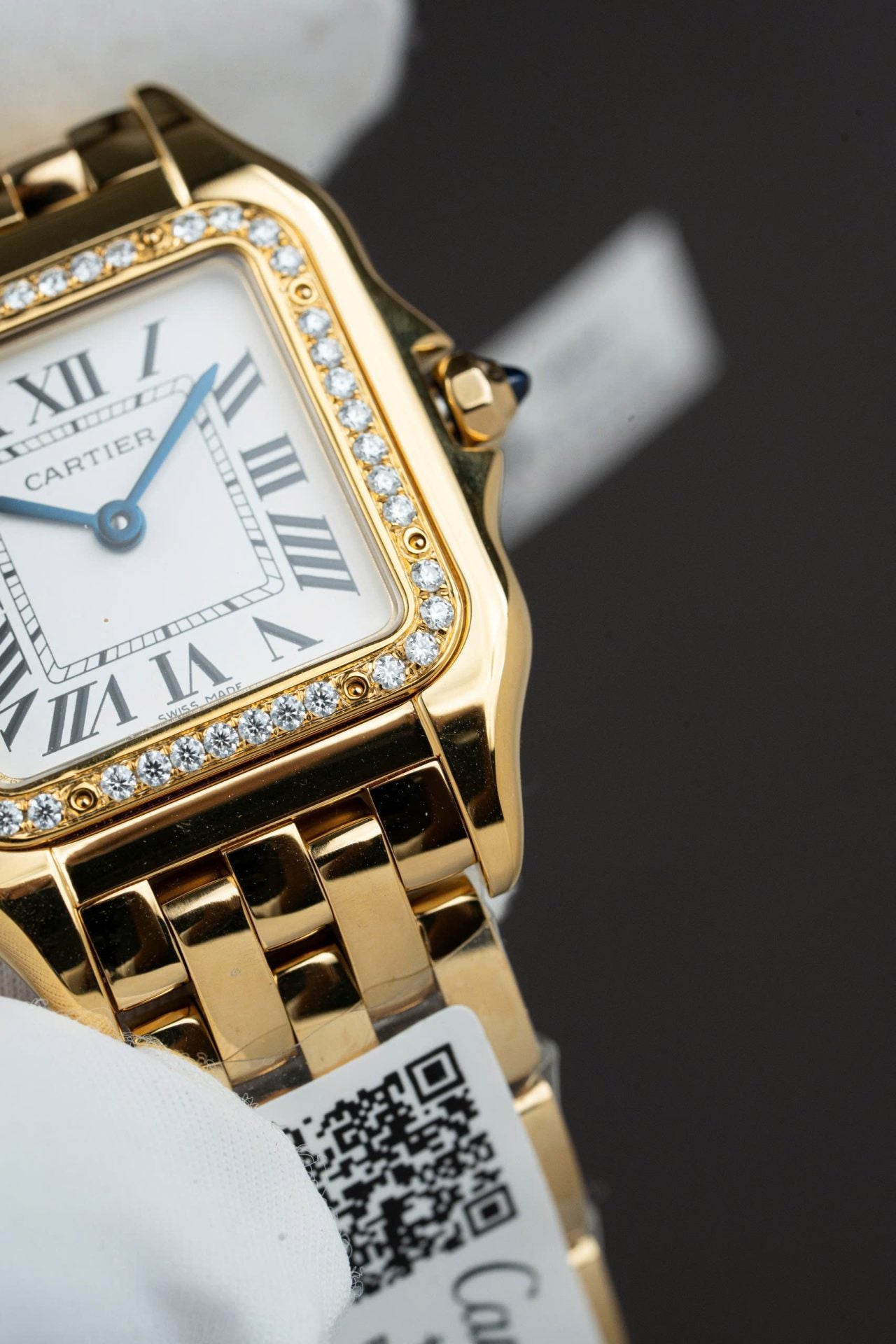 Cartier Panthere WJPN0015 White Dial Replica Watch Bezel Diamonds Moissanite 27x37mm