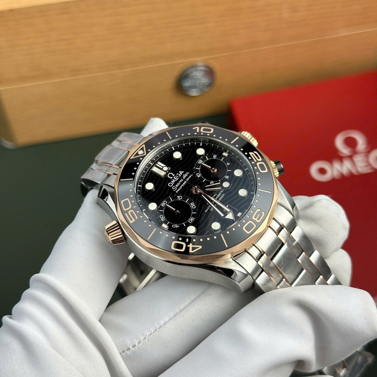 Omega Seamaster Diver 300M Chronograph Replica Watches Black Dial N1 Factory 44mm