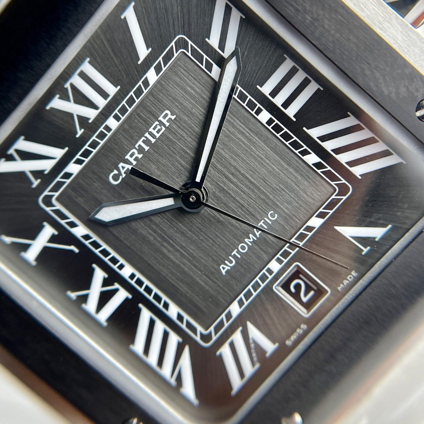 Cartier Santos WSSA0037 Replica 11 Watch Grey Dial BV Factory 39.8mm