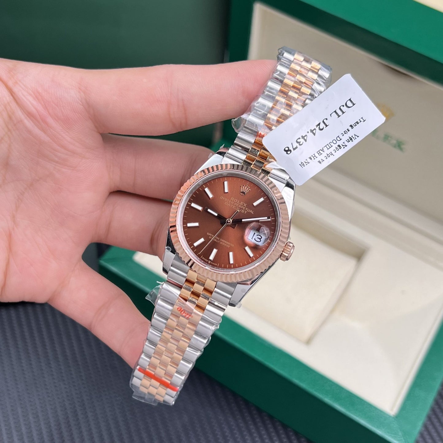 Rolex Rep 11 Watch DateJust 18K Rose Gold Wrapped Chocolate Dial GM Factory 36mm