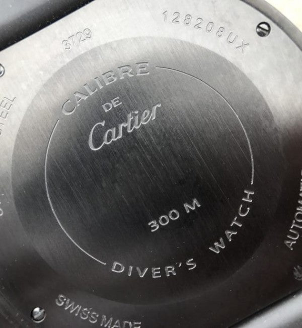 Replica Cartier JJF Calibre De Cartier Diver DLC Black Dial RG Bezel Black Rubber Strap A23J