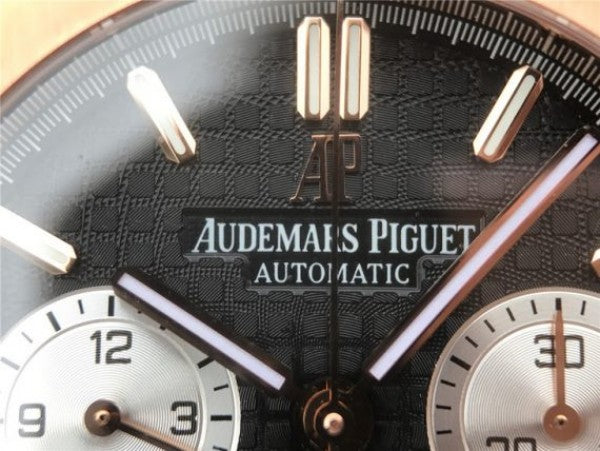 Replica Audemars Piguet Royal Oak Chronograph RG JHF Black/White Dial RG Bracelet A7750