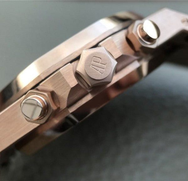 Replica Audemars Piguet Royal OAK Royal Oak Chronograph 26331 RG Brown Dial Leather Strap A7750