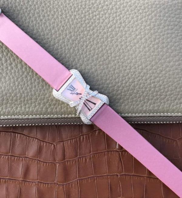 Replica Cartier High Jewelry Watches WJ306014 Pink Dial Pink Fabric Strap