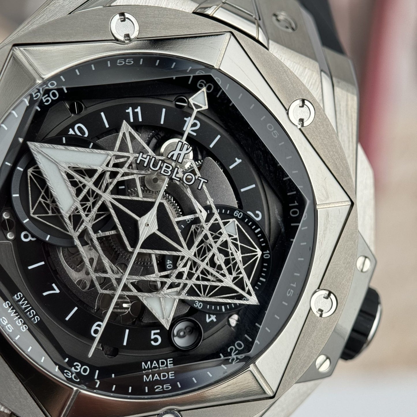 Hublot Replica Watch Big Bang Sang Bleu II Titanium Black Dial BBF 45mm