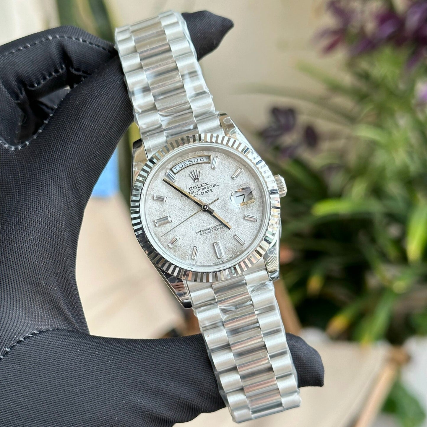 Rolex Replica Watch Day-Date Meteorite Dial President Strap GM Factory 40mm