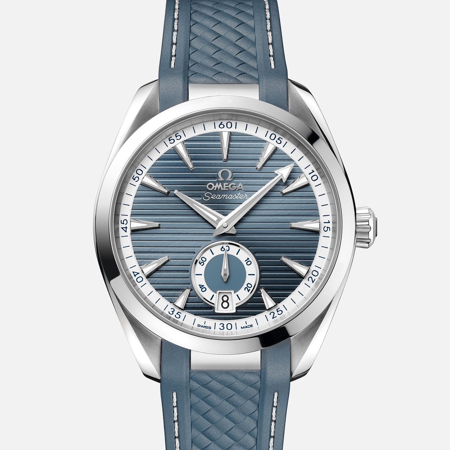 Seamaster Aqua Terra 150M Co?Axial Master Chronometer Small Seconds 41mm Steel Blue Dial On Rubber Strap(1:1 replica)