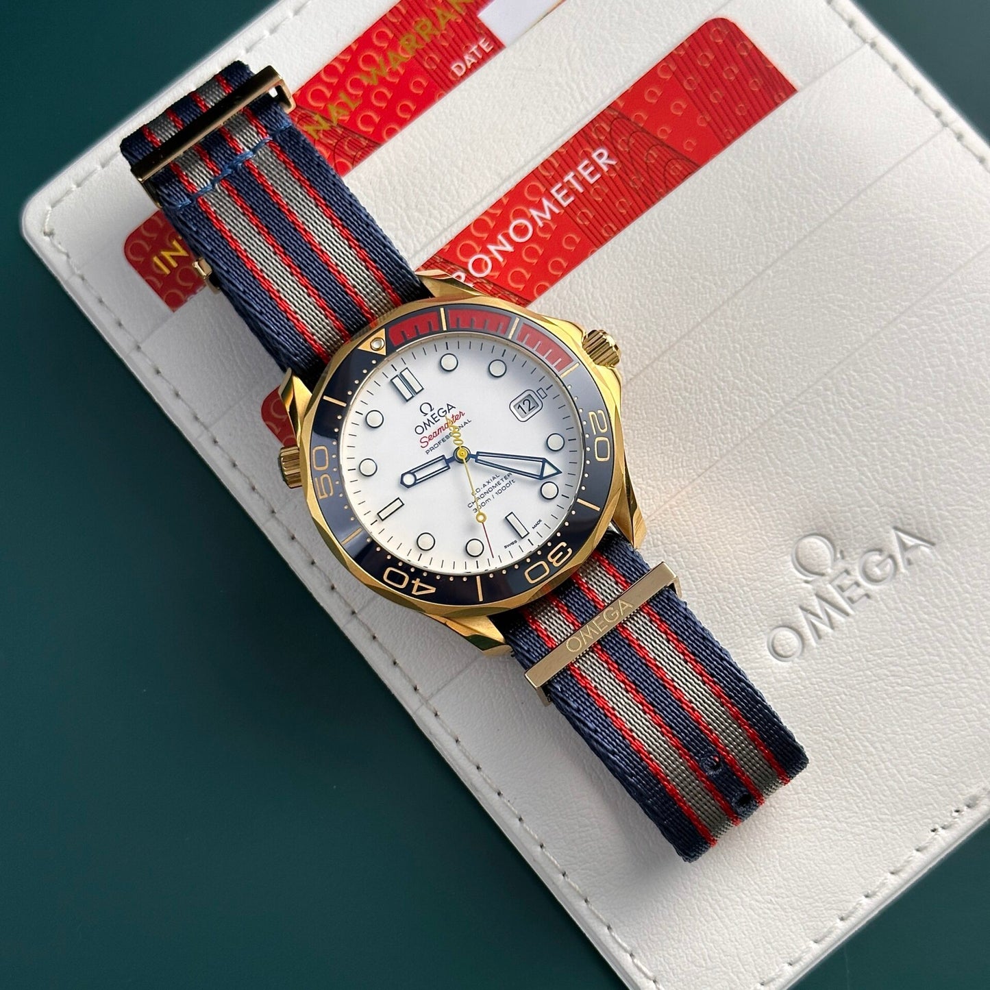 Omega Replica Watch Seamaster Diver 300M 007 Edition Nato Fabric Strap 42mm