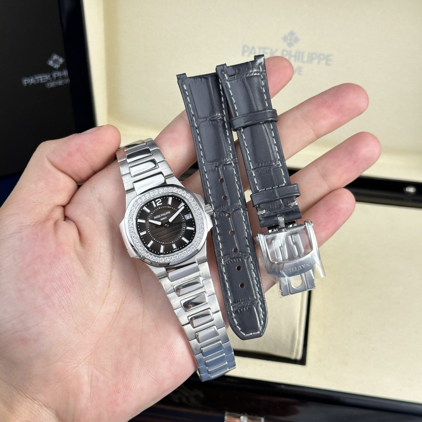 Patek Philippe Replica Watches Nautilus 7010 Womens Black Dial 32mm