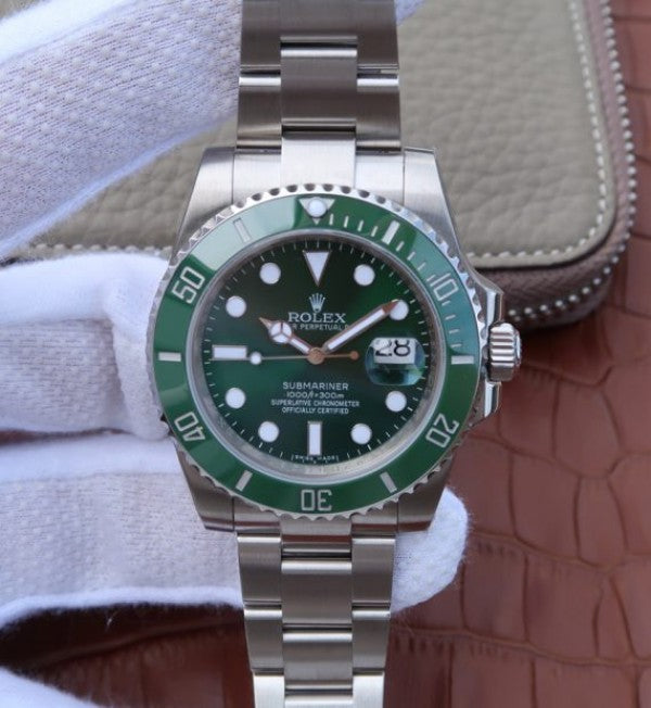 Replica Rolex Submariner 116610 LV Green Ceramic V7 Noob A3135