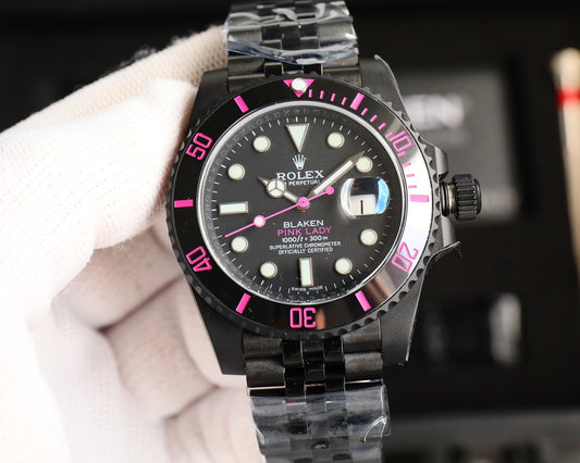Rolex Dark Legend Submariner - DLC Black Finish - 40MM - Rose Red(1:1 replica)