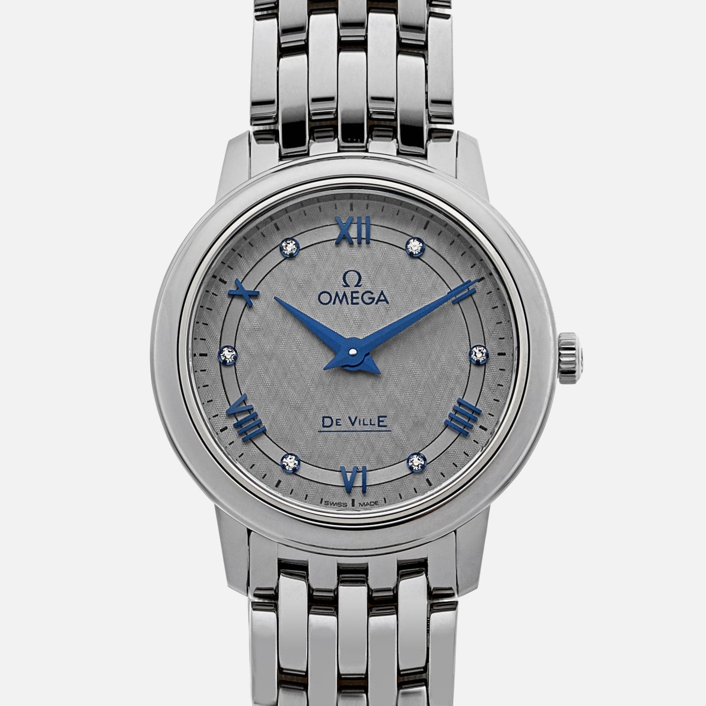 De Ville Prestige Quartz 27.4 mm, Stainless Steel With Diamonds(1:1 replica)
