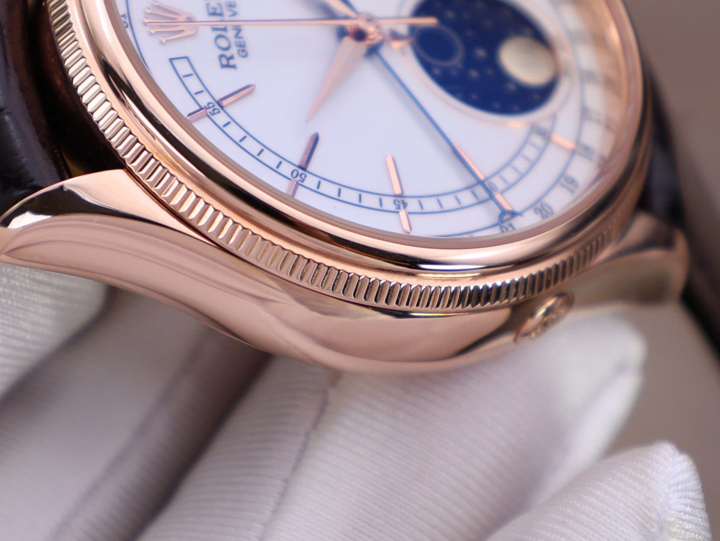 Rolex Cellini Moonphase Replica Watch Gold Wrapped KZ Factory 39mm