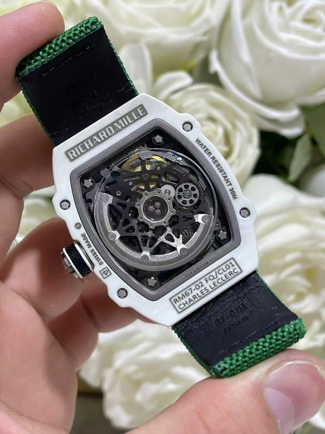 Richard Mille RM67-02 White Carbon Best Replica Watches Weight 37 Grams 38.7¡Á47.52mm