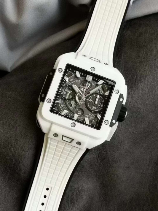 Hublot Replica 1:1 Watch White Ceramic Square Bang Unico Chronograph Factory BBF 42mm