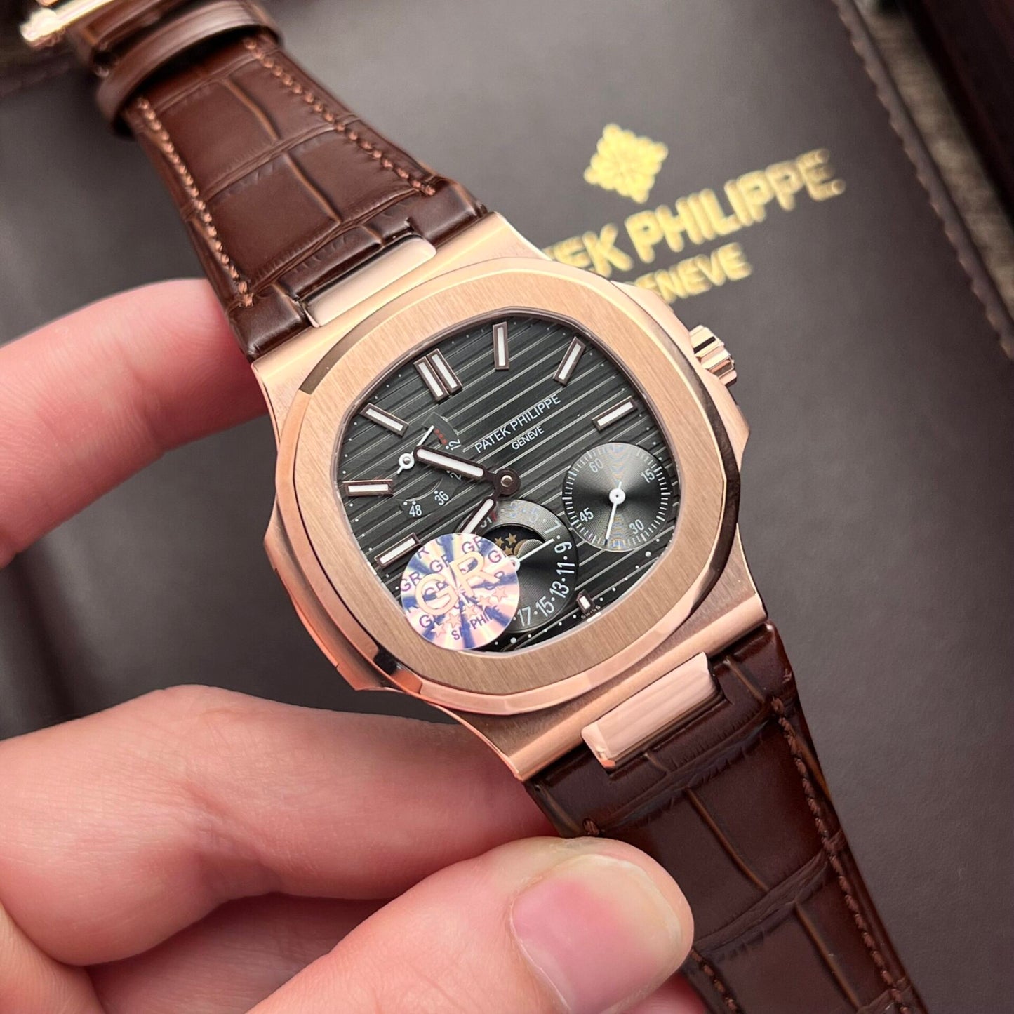 Patek Philippe Replica Watch Nautilus 5712R Brown Leather Strap GR Factory 40mm