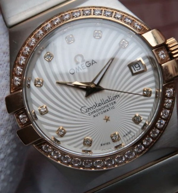 Replica Omega V6 Constellation 123.20.35 SS White Textured Dial